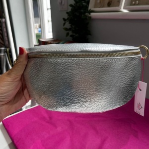 *SECONDS* Leather Crossbody / Waist Bag - Silver